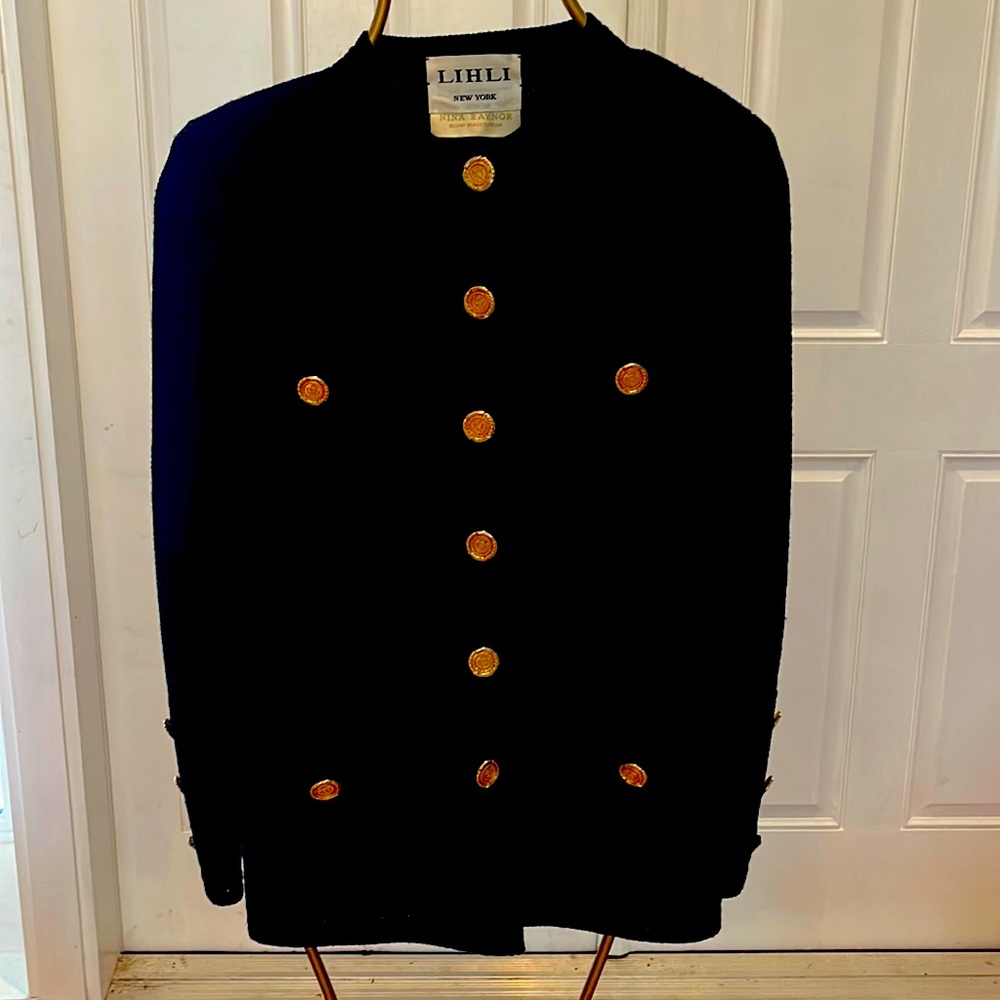 Vintage Lihli gold button sophisticated knit jacket